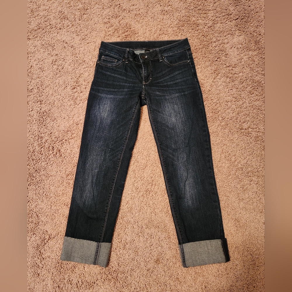 WHBM Dark Blue Straight Leg Crop, Size 0